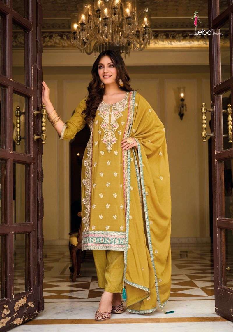 Eba Ayat Heavy Chinnon Embroidered Salwar Suit Wholesale catalog