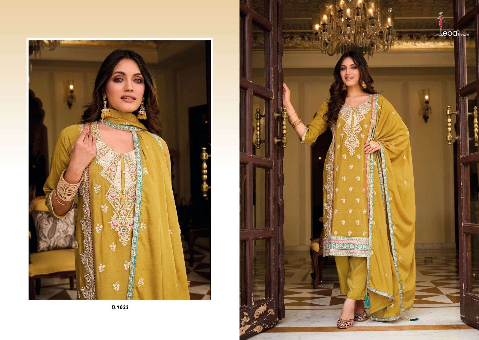 Eba Ayat Heavy Chinnon Embroidered Salwar Suit Wholesale catalog