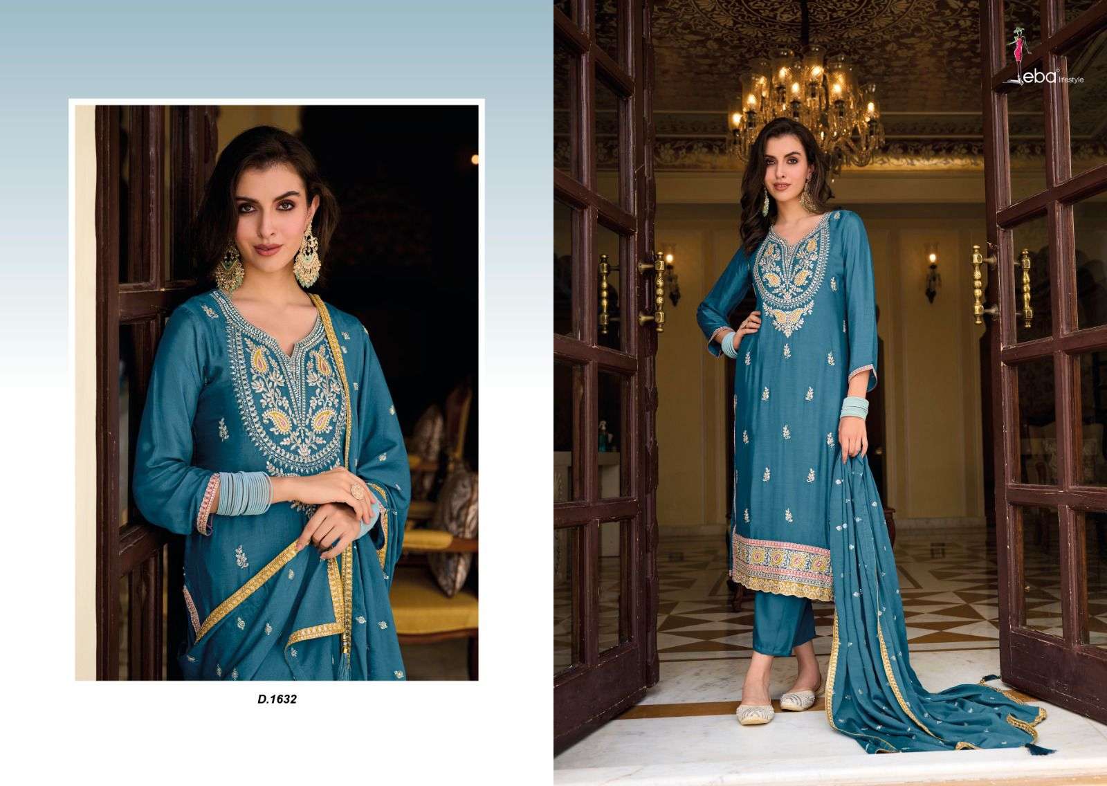 Eba Ayat Heavy Chinnon Embroidered Salwar Suit Wholesale catalog