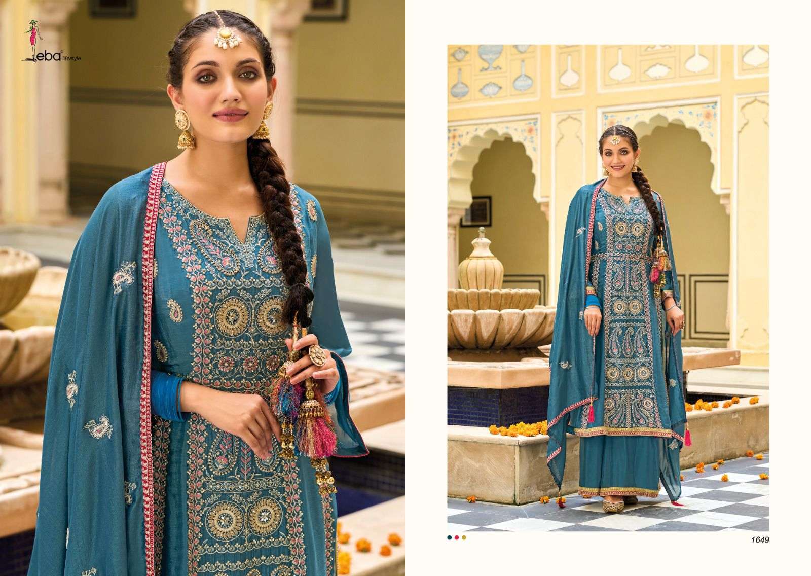 Eba Diva Premium Silk Designer Salwar Kameez Wholesale catalog