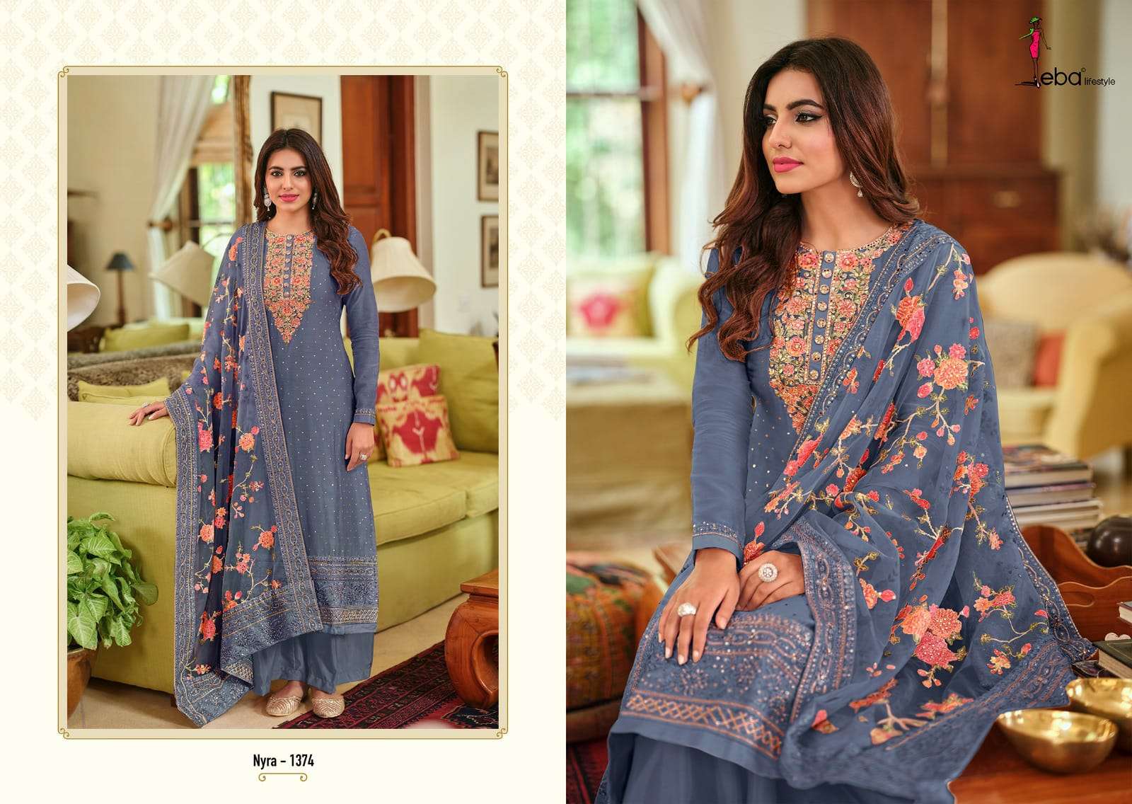 Eba Nyra Vol 3 Silk Embroidery Salwar Kameez Wholesale catalog