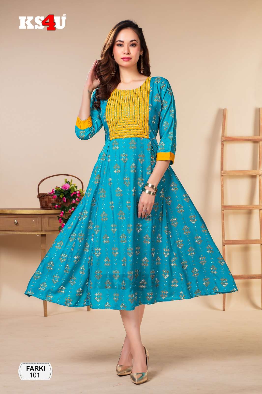 FARKI GHERA TOP LIVA RIYON FABRIC  Kurti Wholesale catalog