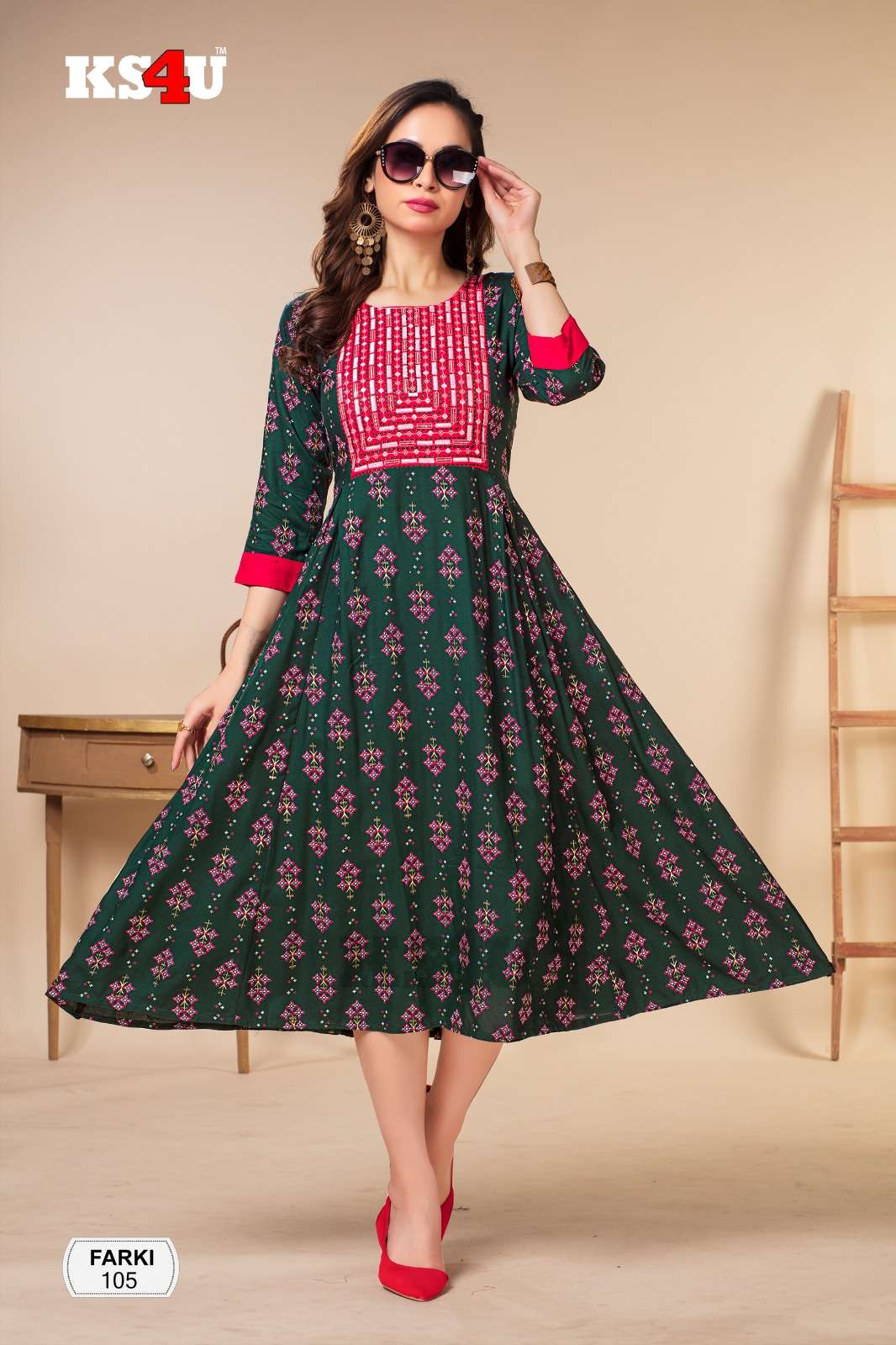 FARKI GHERA TOP LIVA RIYON FABRIC  Kurti Wholesale catalog