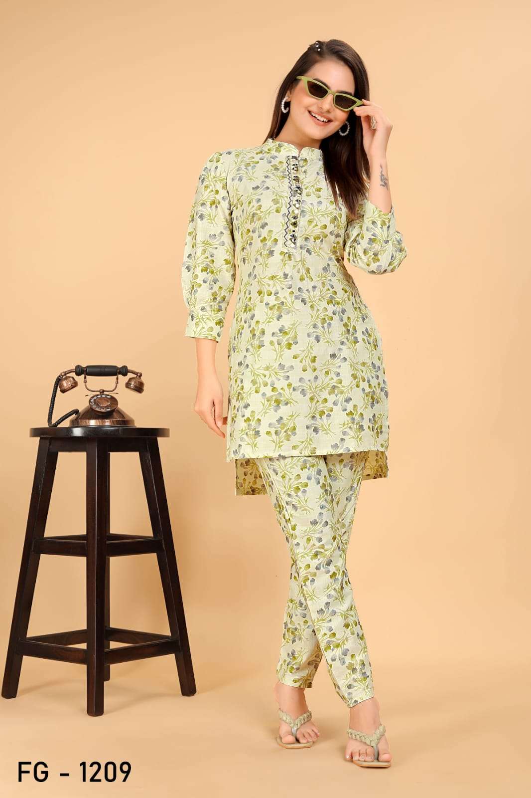 Fg Co Ord Set Pure Cotton Kurti Wholesale catalog