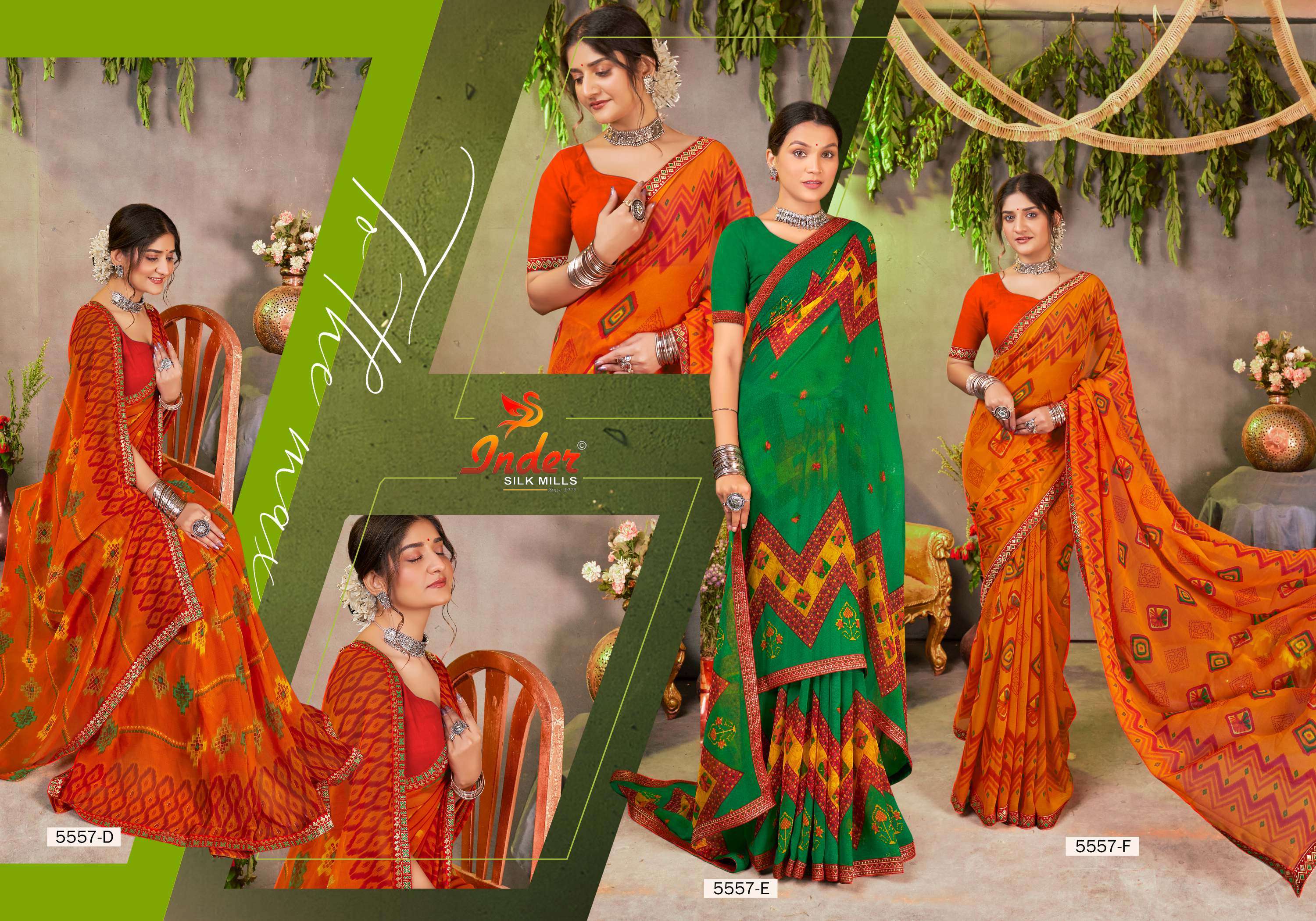 FIRST LOOK INDER SILK MILLS Saree Wholesale catalog