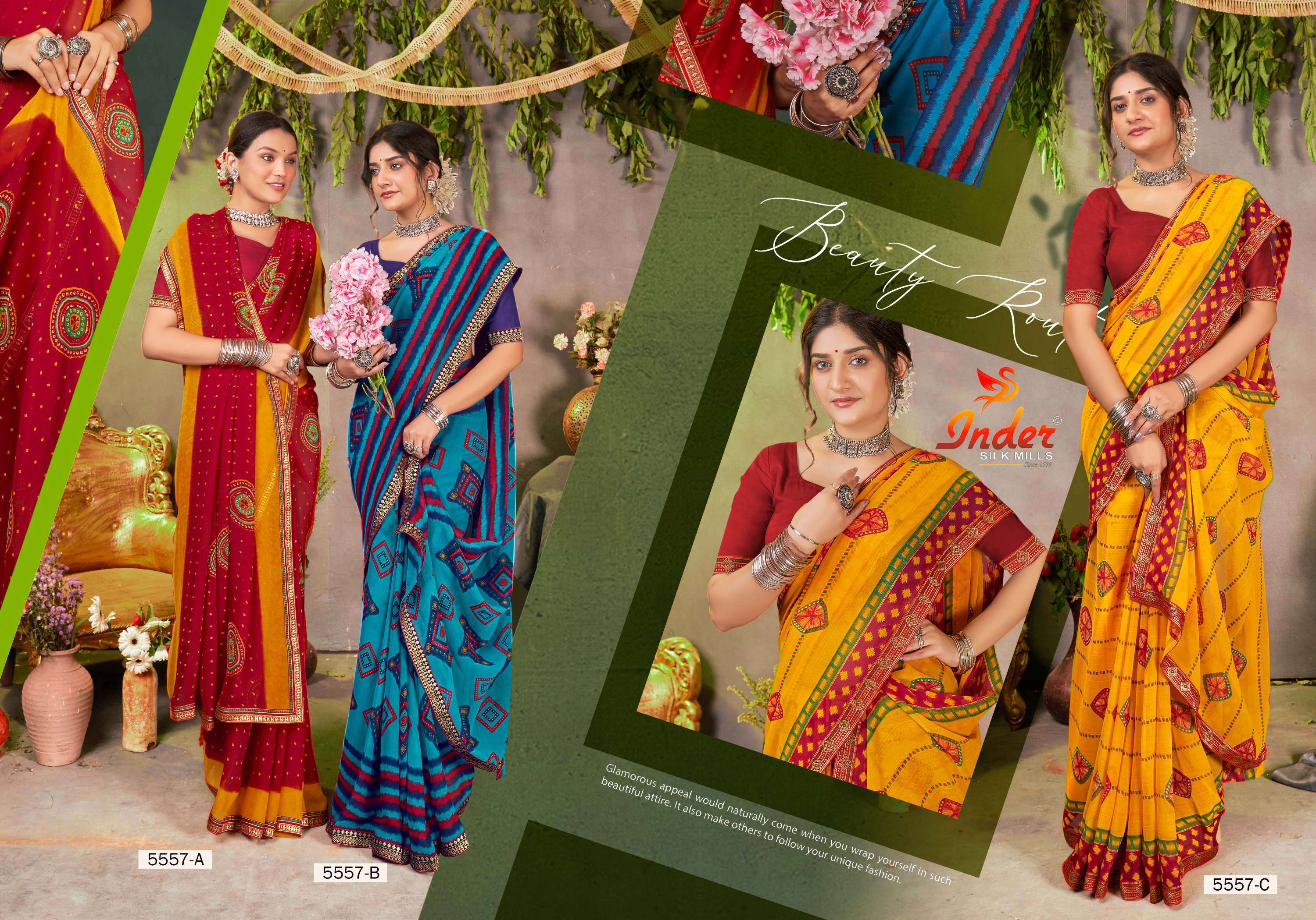 FIRST LOOK INDER SILK MILLS Saree Wholesale catalog