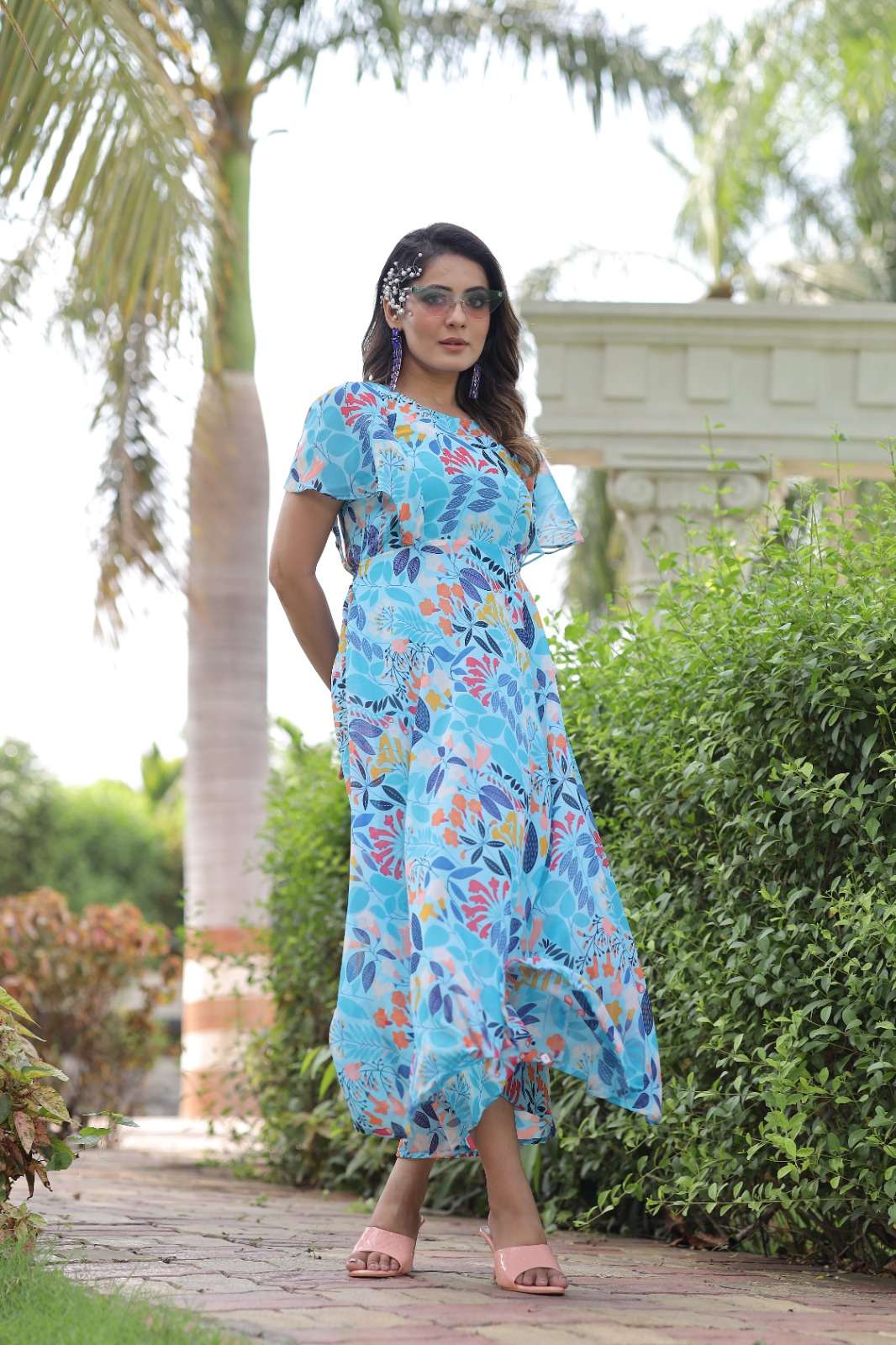 Floral Georgette Printed Maxi Kurti Wholesale catalog