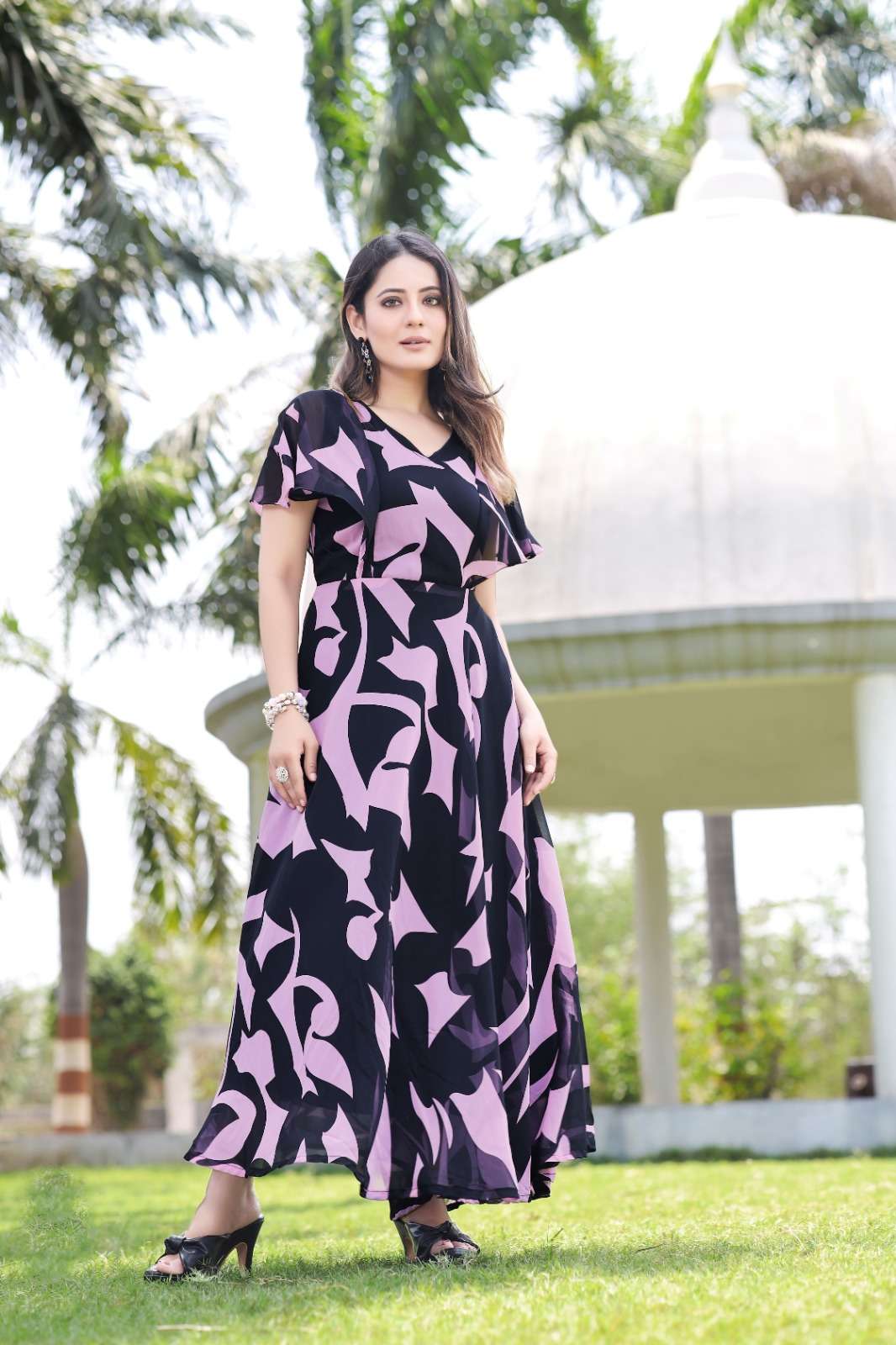 Floral Georgette Printed Maxi Kurti Wholesale catalog