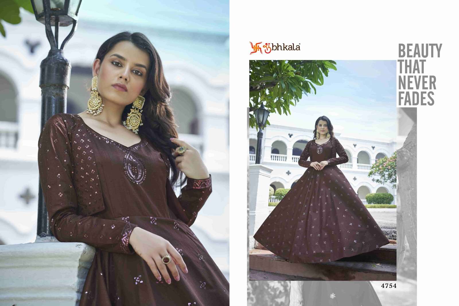 FLORY VOL. 21 Sequince Embroidered Work Anarkali Gown Kurti Wholesale catalog