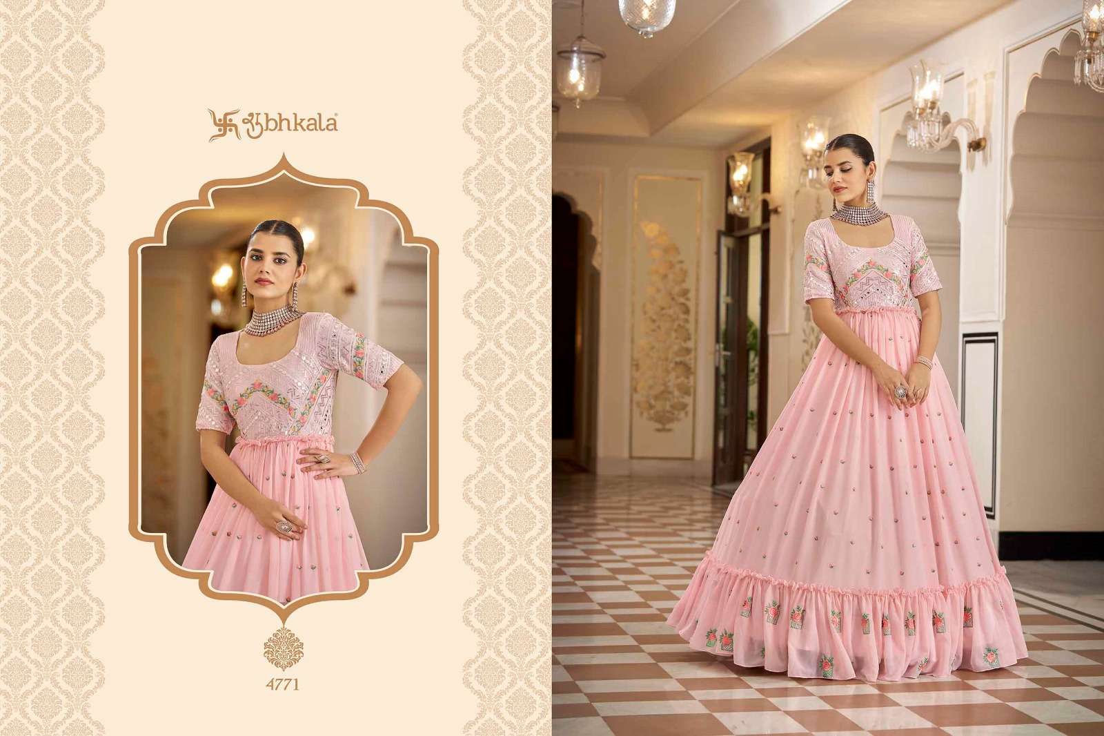 FLORY VOL. 23 Sequince Embroidered Work Anarkali Gown Kurti Wholesale catalog
