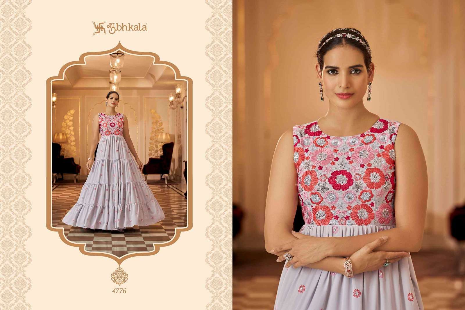 FLORY VOL. 23 Sequince Embroidered Work Anarkali Gown Kurti Wholesale catalog