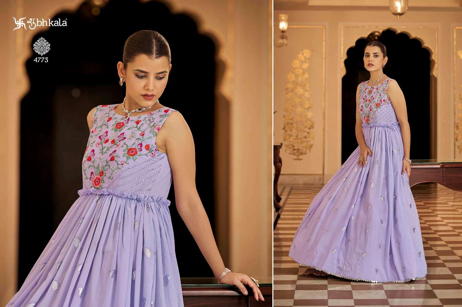 FLORY VOL. 23 Sequince Embroidered Work Anarkali Gown Kurti Wholesale catalog