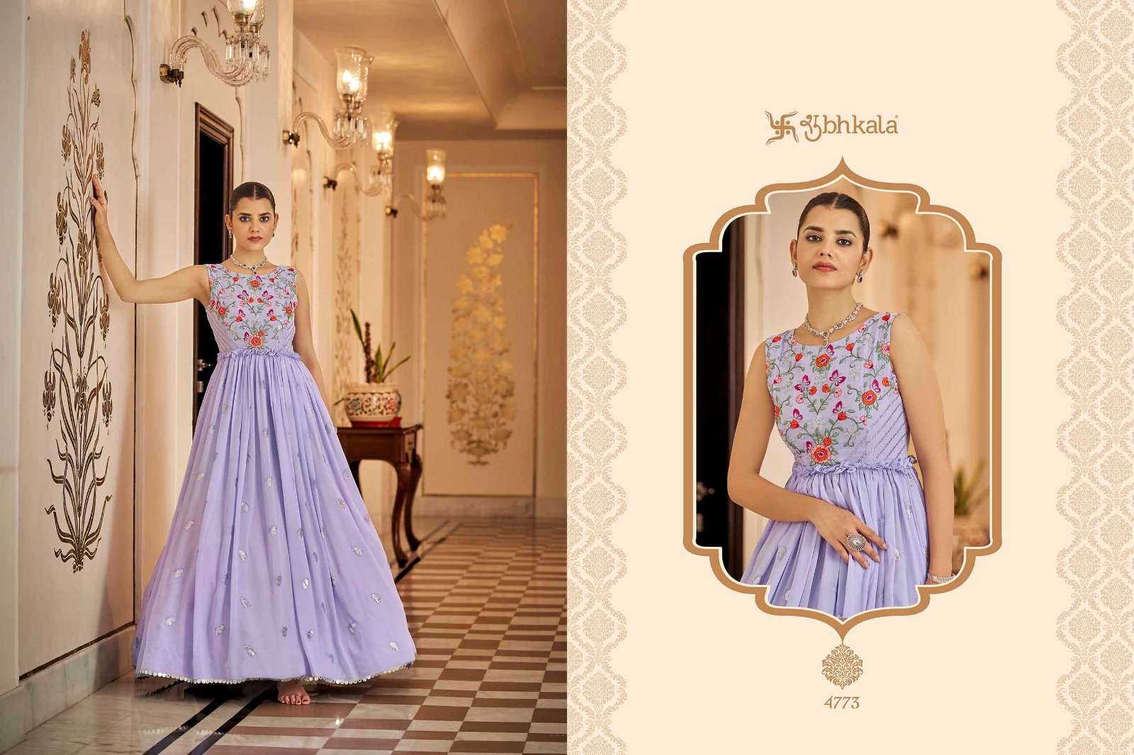FLORY VOL. 23 Sequince Embroidered Work Anarkali Gown Kurti Wholesale catalog