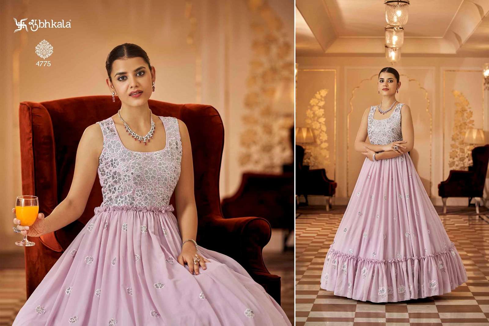 FLORY VOL. 23 Sequince Embroidered Work Anarkali Gown Kurti Wholesale catalog