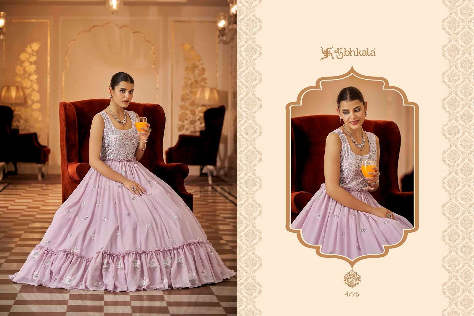 FLORY VOL. 23 Sequince Embroidered Work Anarkali Gown Kurti Wholesale catalog