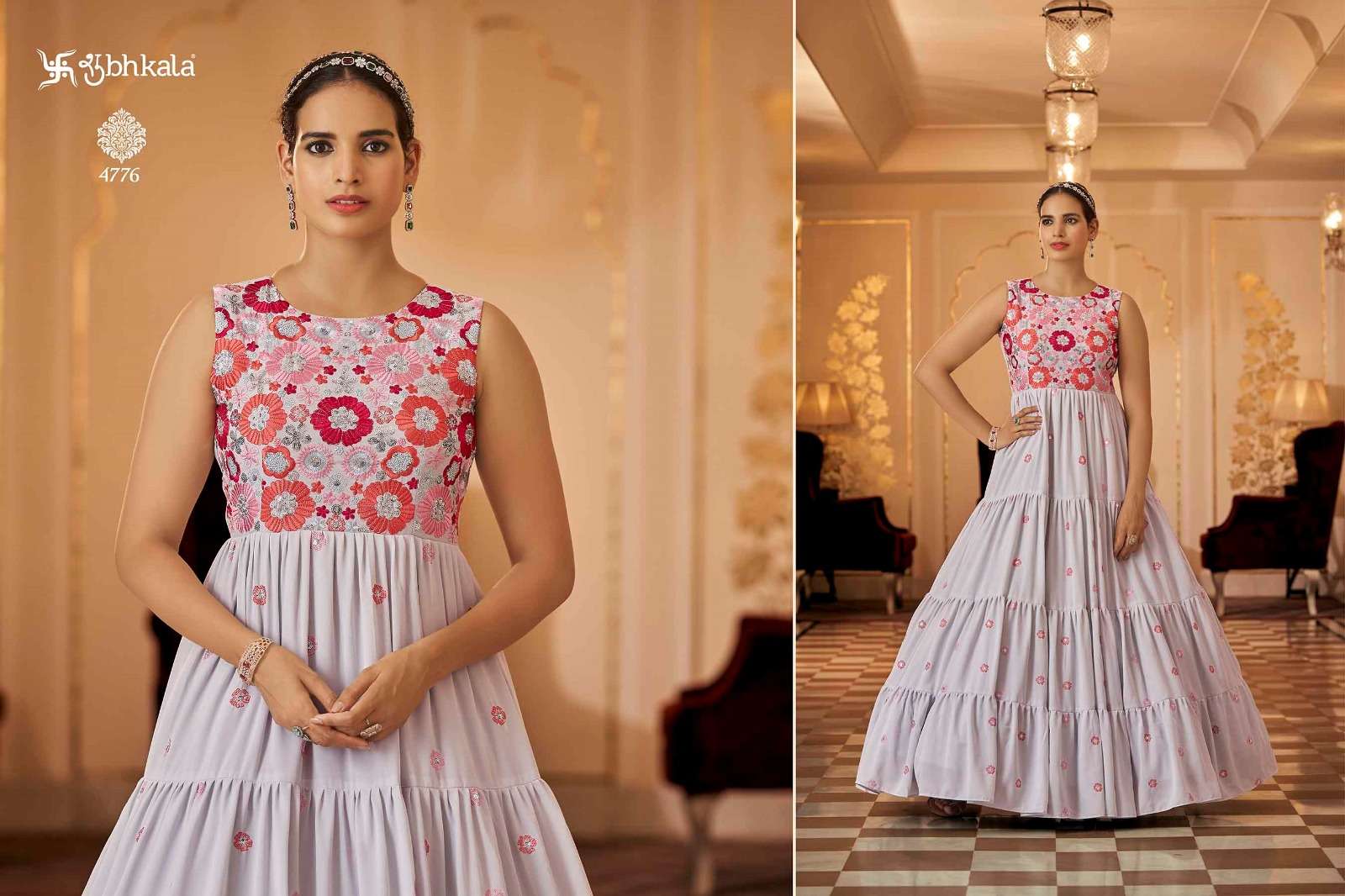 FLORY VOL. 23 Sequince Embroidered Work Anarkali Gown Kurti Wholesale catalog