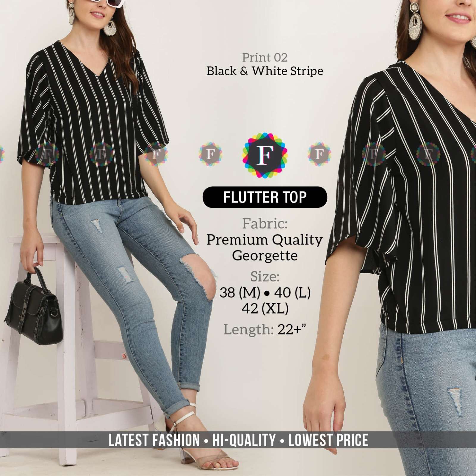 Flutter Top Premium Soft Georgette Western Wear Wholesale catalog