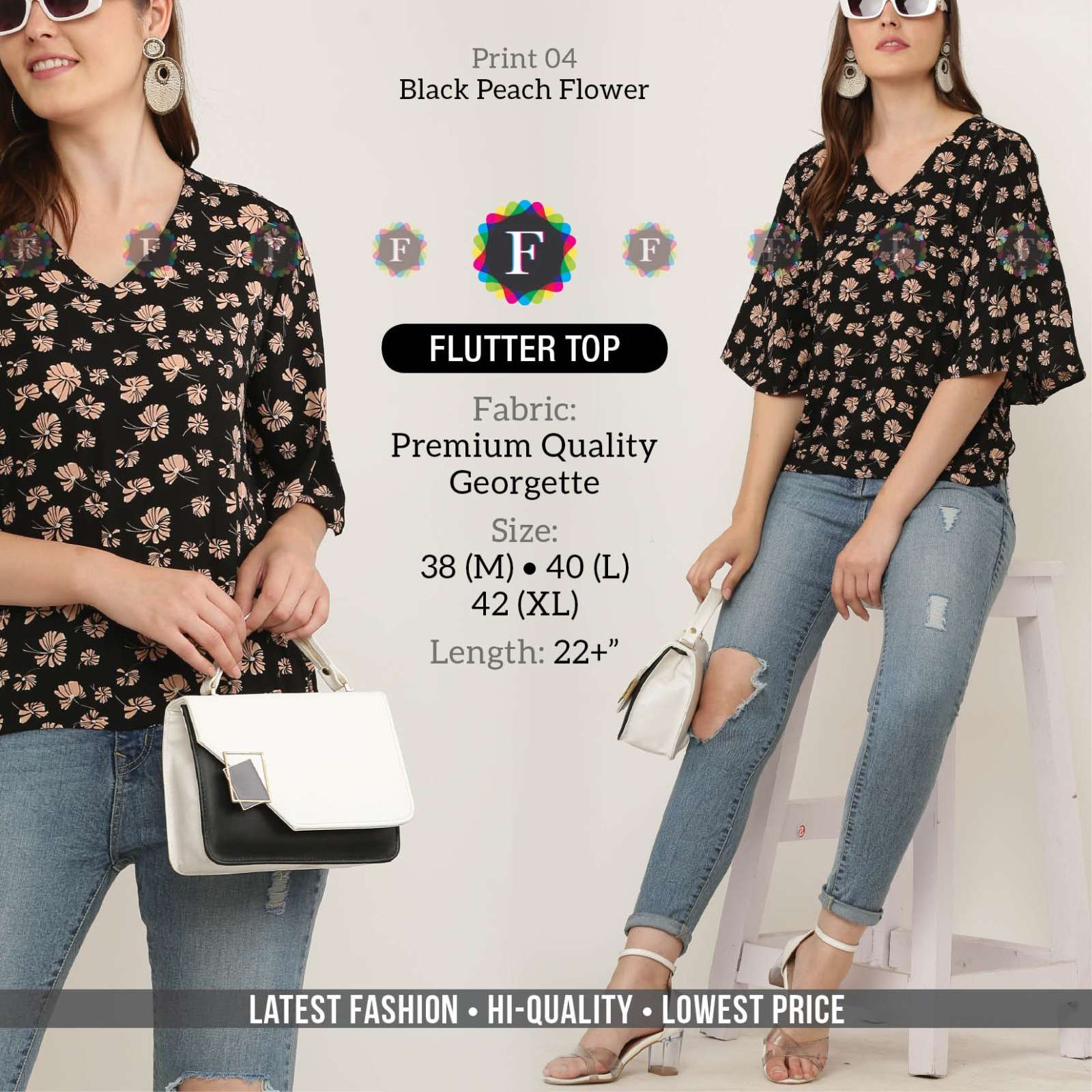 Flutter Top Premium Soft Georgette Western Wear Wholesale catalog