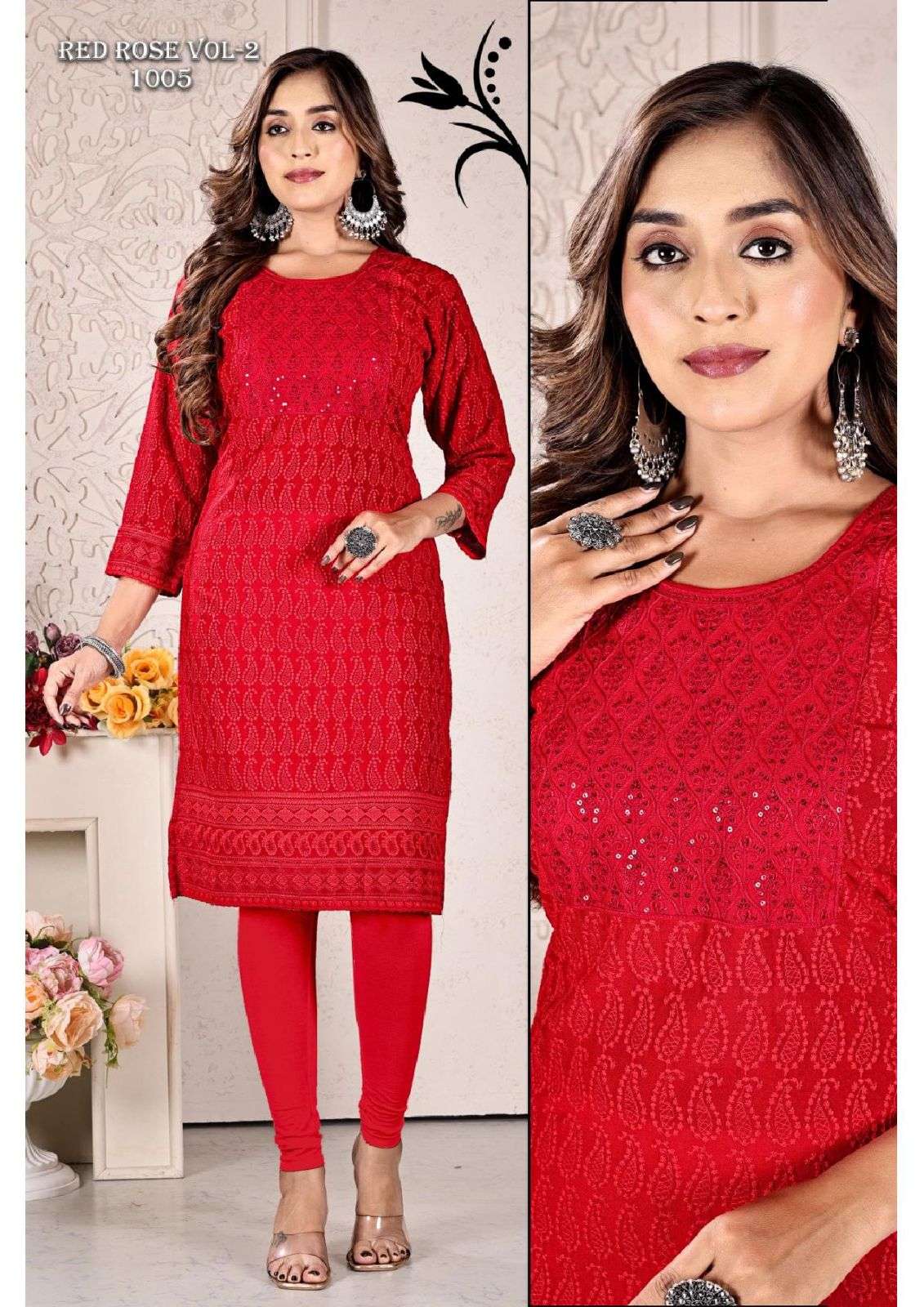 GOLDEN RED ROSE VOL-2 Kurti Wholesale catalog