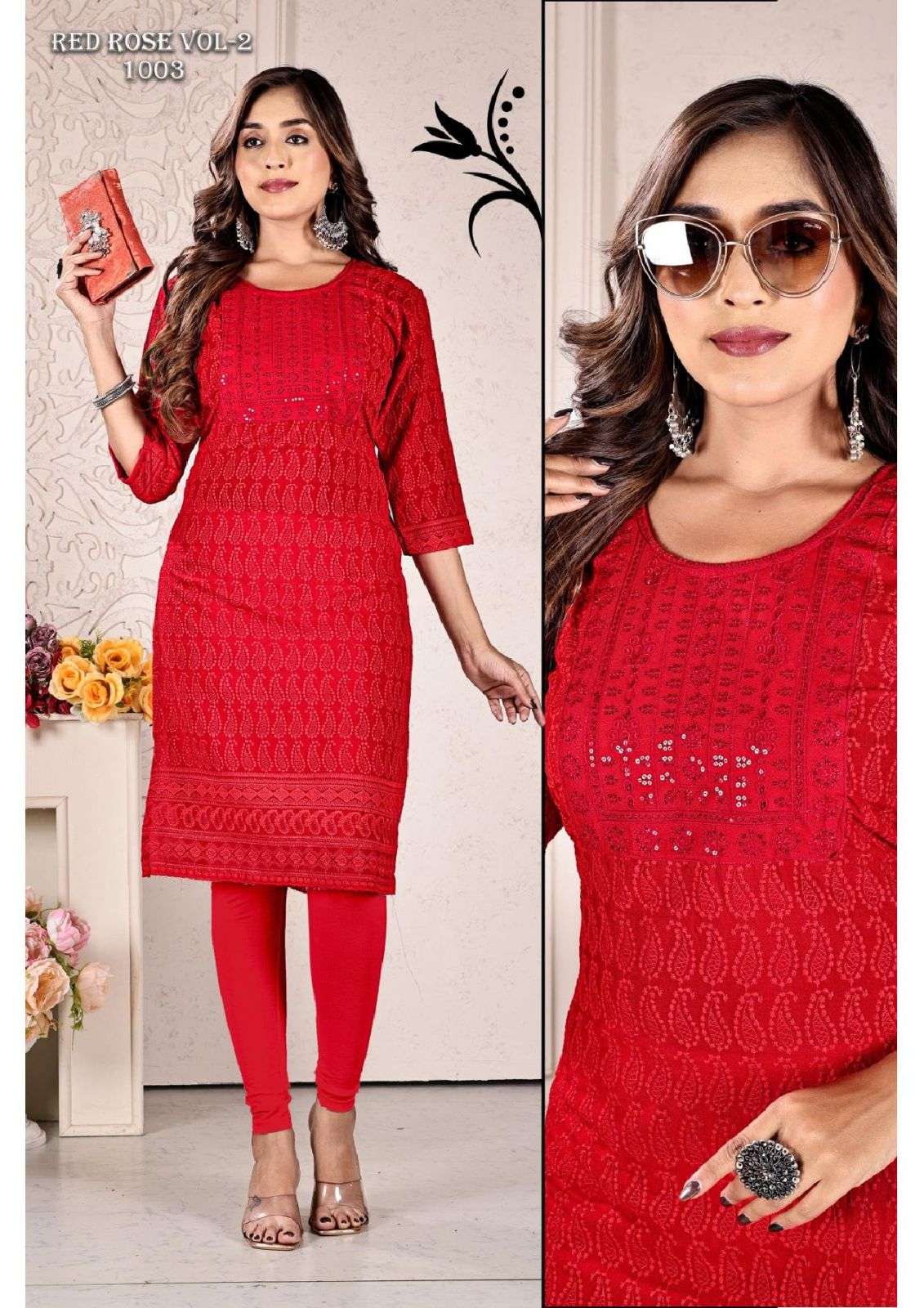 GOLDEN RED ROSE VOL-2 Kurti Wholesale catalog