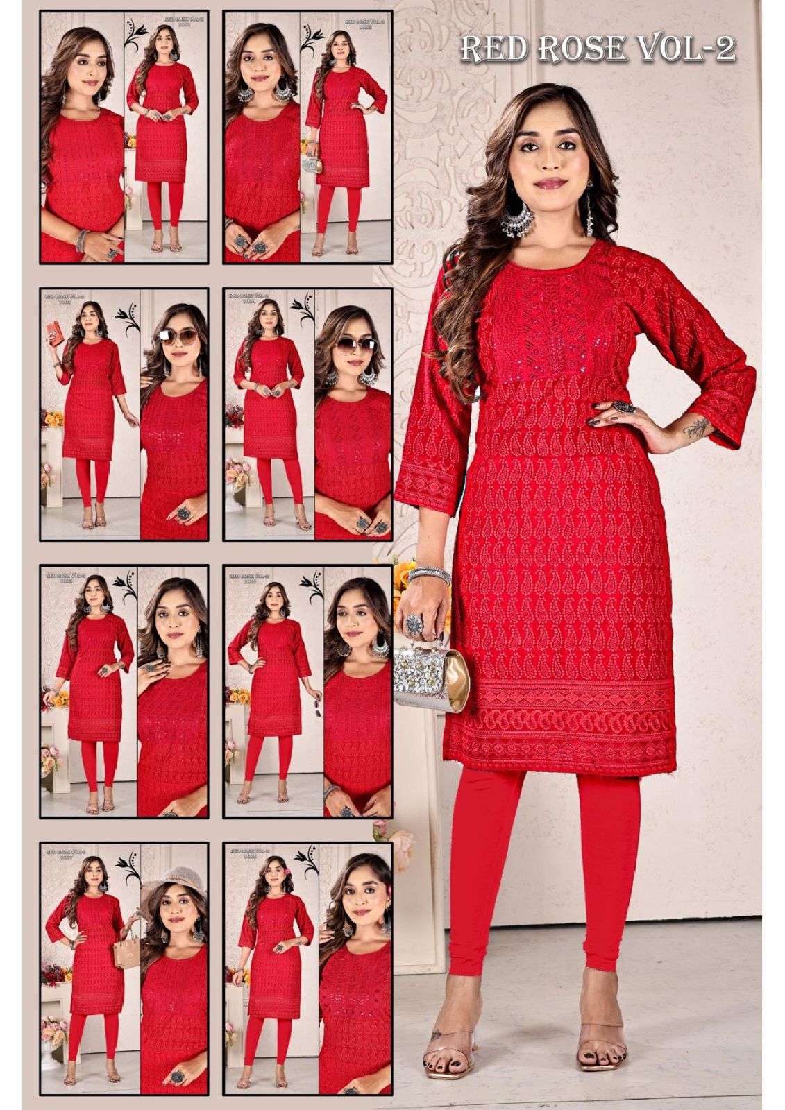 GOLDEN RED ROSE VOL-2 Kurti Wholesale catalog