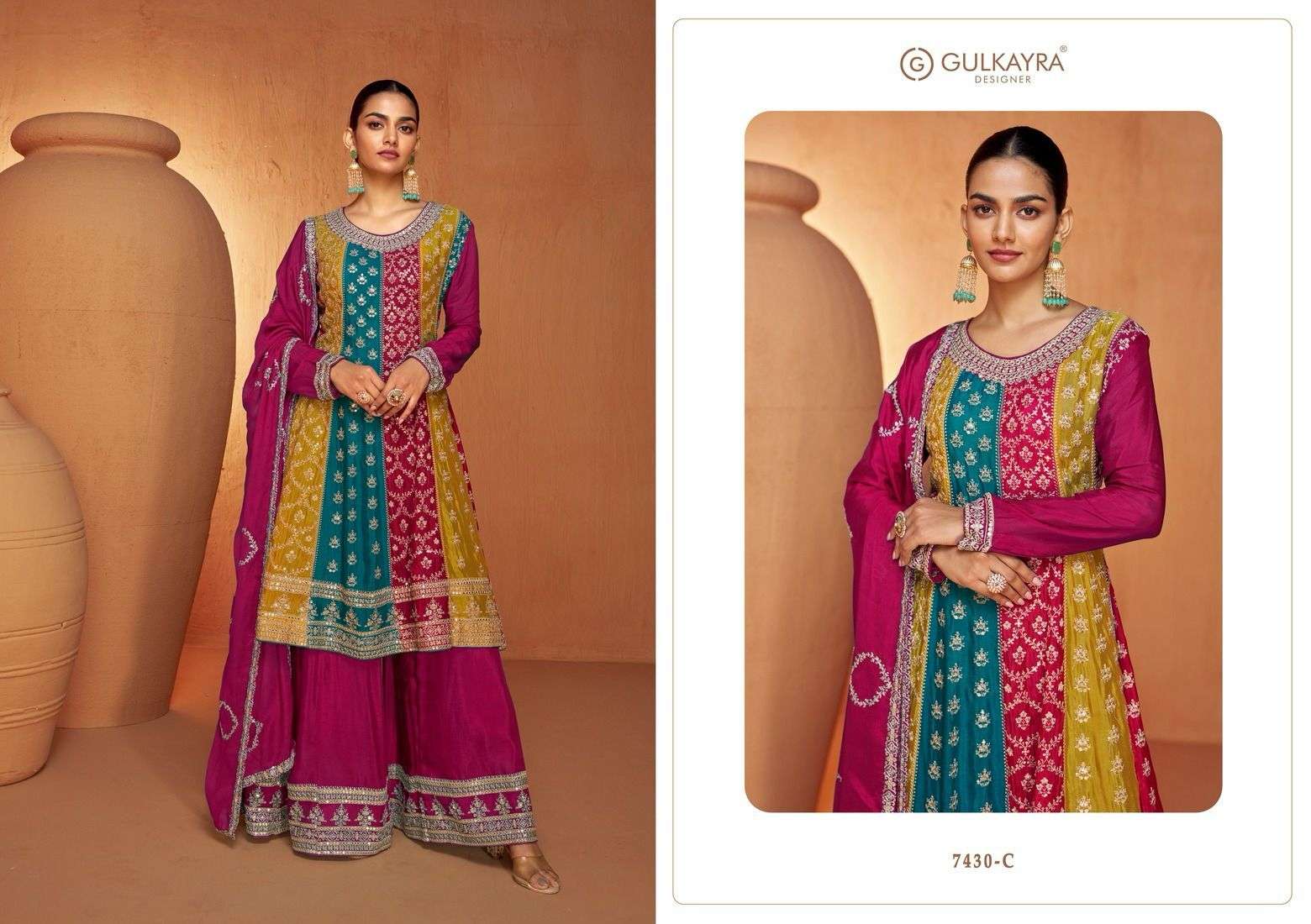 Gulkayra Designer Ruhi Real Chinnon Designer Salwar Suit Wholesale catalog