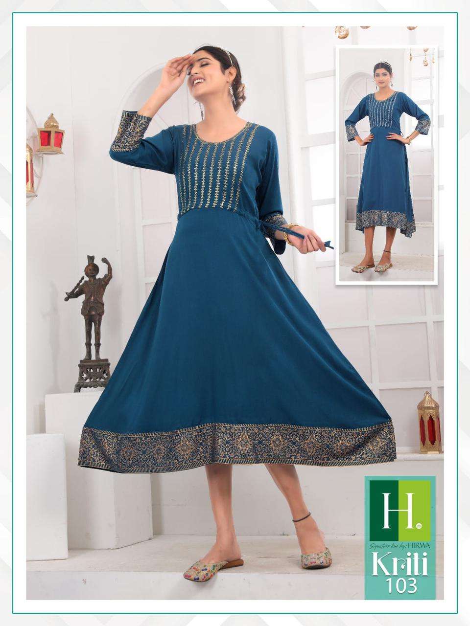 Hirwa Kriti Vol 2 Heavy Rayon Designer Kurti Wholesale catalog