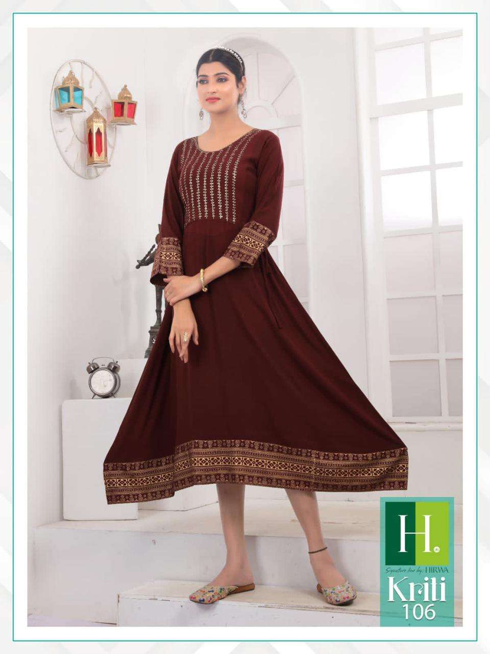 Hirwa Kriti Vol 2 Heavy Rayon Designer Kurti Wholesale catalog