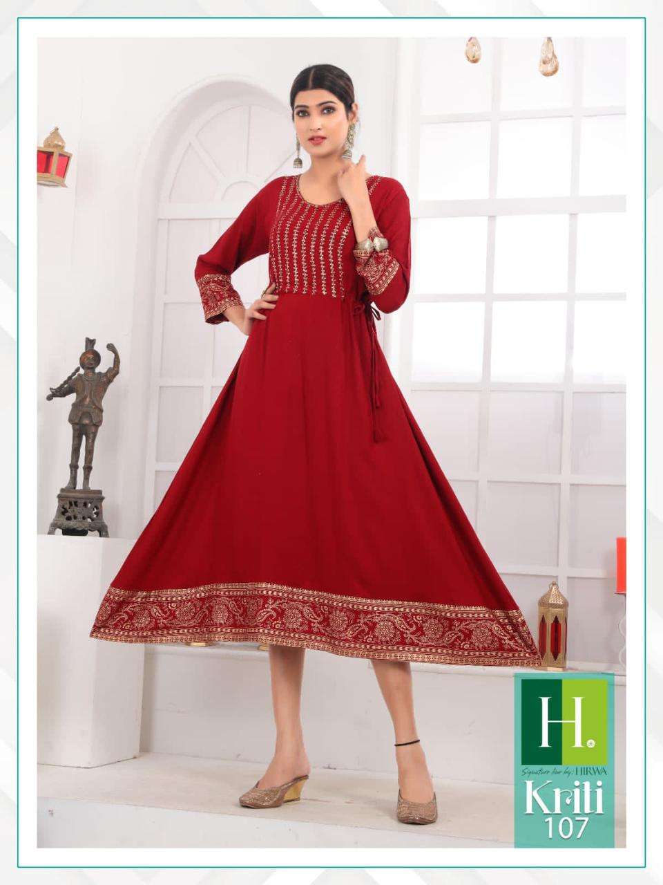 Hirwa Kriti Vol 2 Heavy Rayon Designer Kurti Wholesale catalog
