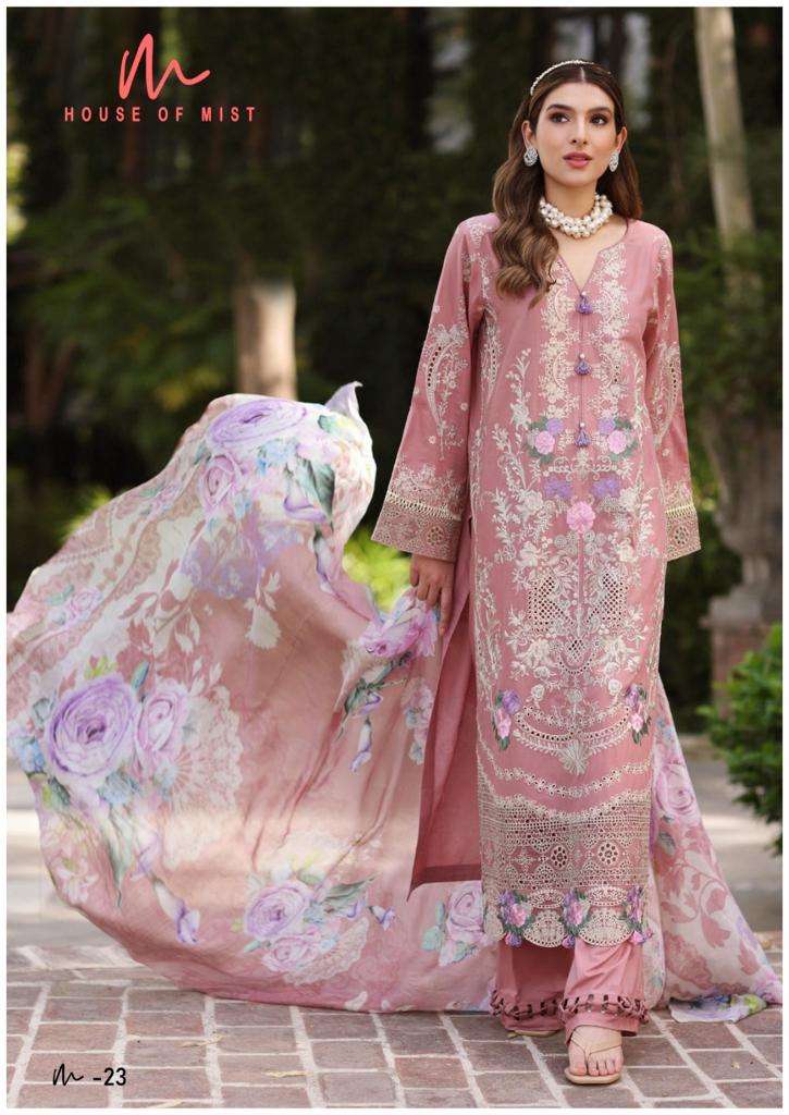 House Of Mist Ghazal Von 3 Karachi Cotton Dress Material Wholesale catalog