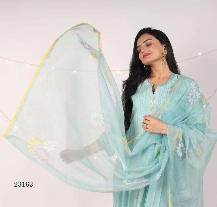 Indira 23163 Chanderi Viscose Kurti With Bottom Dupatta Wholesale catalog
