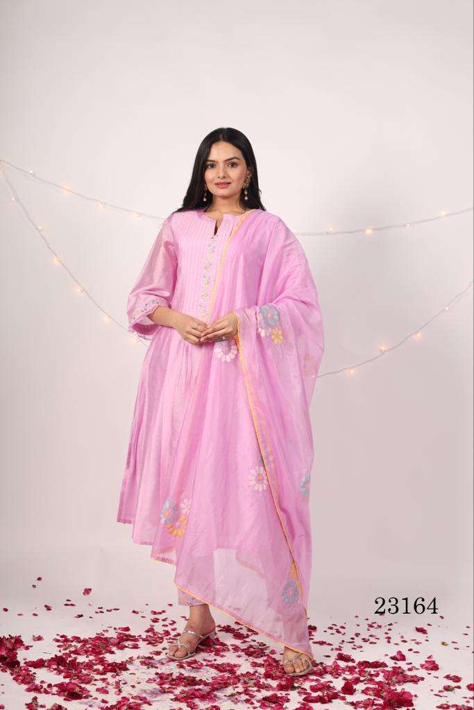 Indira 23164 Chanderi Viscose Embroidery Kurti Wholesale catalog