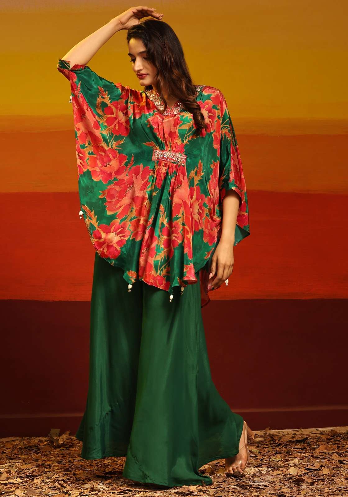 Jivora Poncho Pure Muslin Kaftan Kurti With Plazoo Wholesale catalog
