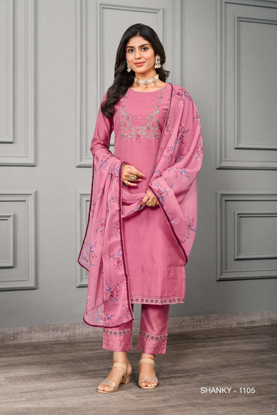 Jivora Shanky Premium Silky Cotton Kurti Bottom With Dupatta Wholesale catalog