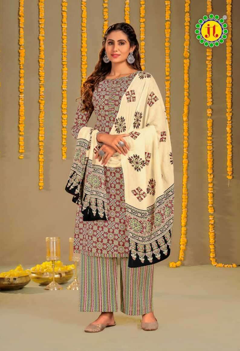 Jt Ajrakh Pure Heavy Cotton Dress Material Wholesale catalog