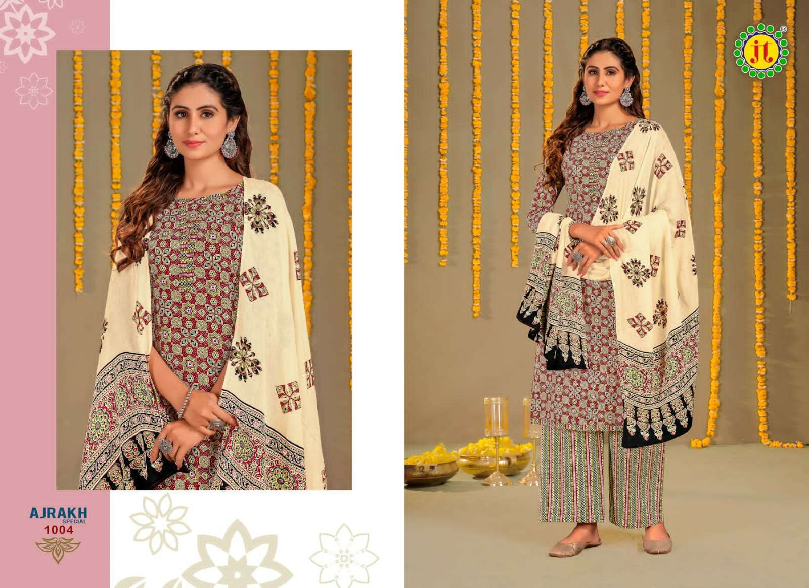 Jt Ajrakh Pure Heavy Cotton Dress Material Wholesale catalog