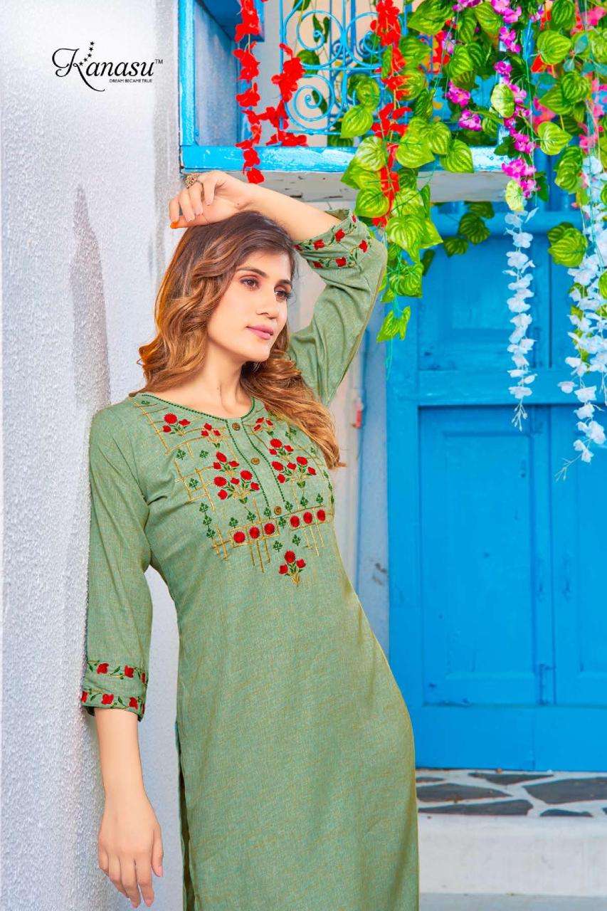 Kanasu Lotus Vol 2 Heavy Blueberry Rayon Kurti Wholesale catalog