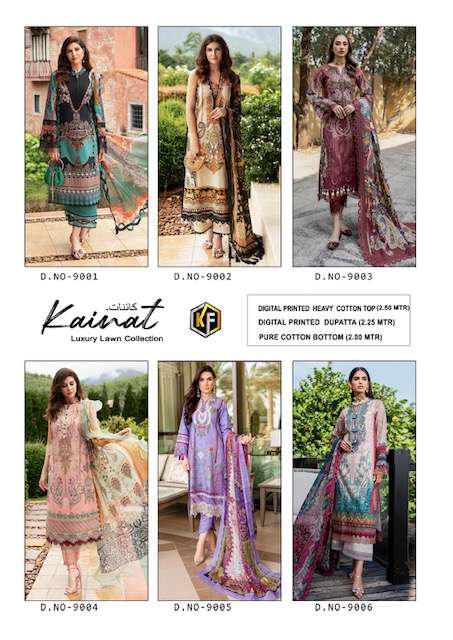 Keval Kainat Vol 9 Luxury Lawn Cotton Printed Karachi Dress Material Wholesale catalog