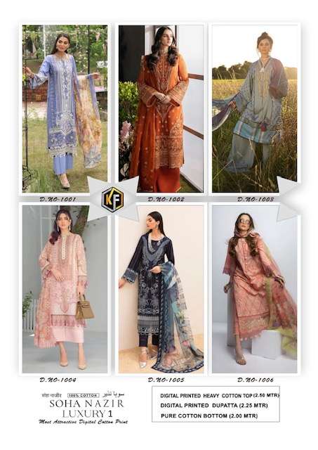 Keval Soha Nazir Luxury Vol-1 – Dress Material - Wholesale Catalog