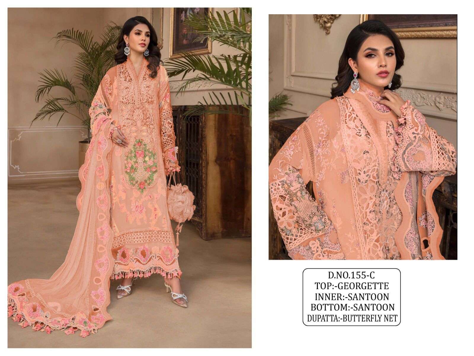 KF - 155 Embroidery Work Pakistani Suites Wholesale catalog 