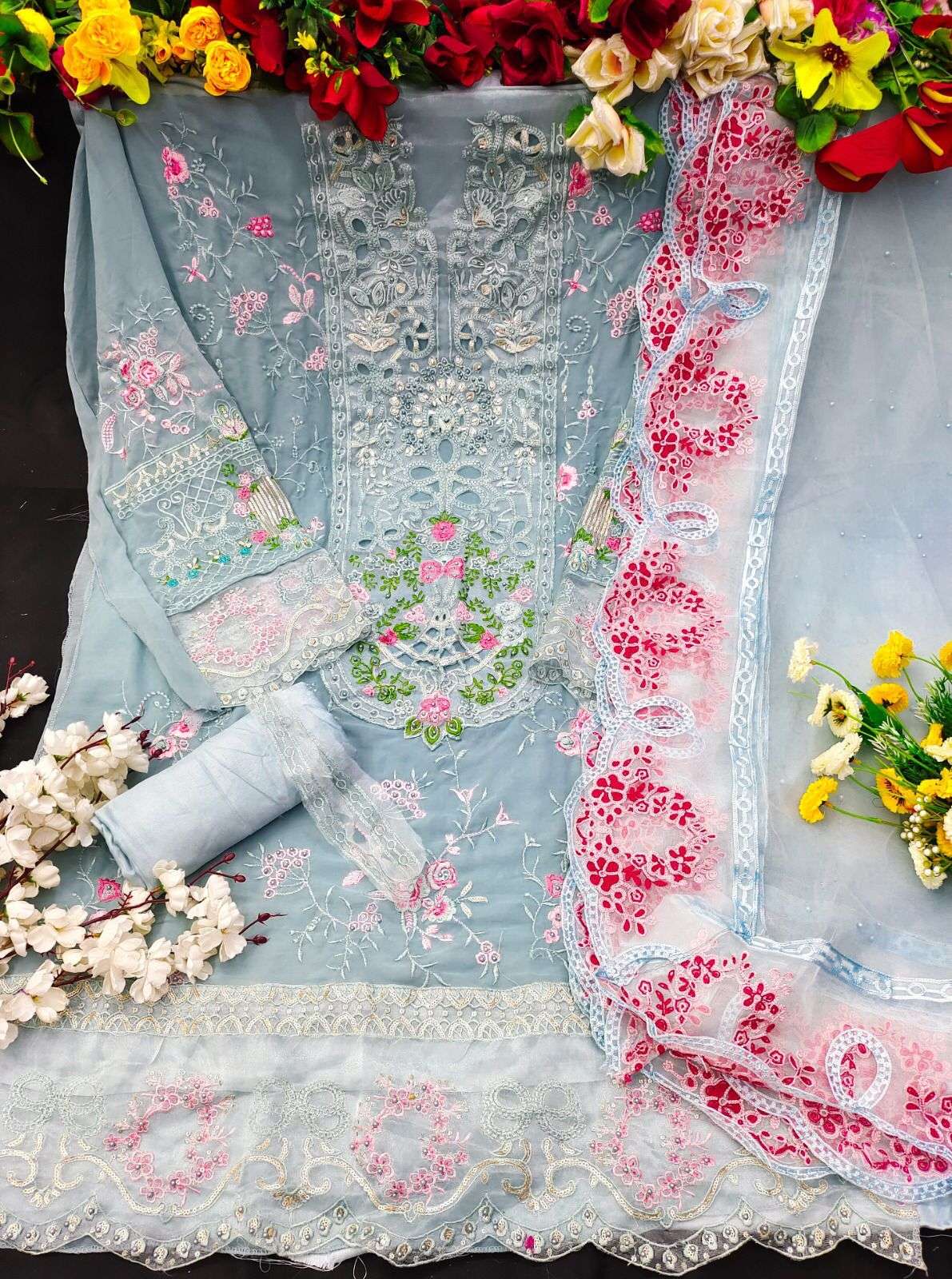 KF - 155 Embroidery Work Pakistani Suites Wholesale catalog 
