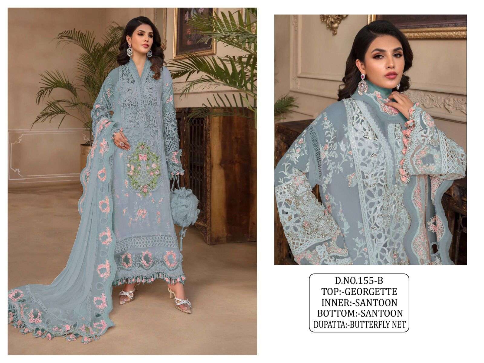 KF - 155 Embroidery Work Pakistani Suites Wholesale catalog 