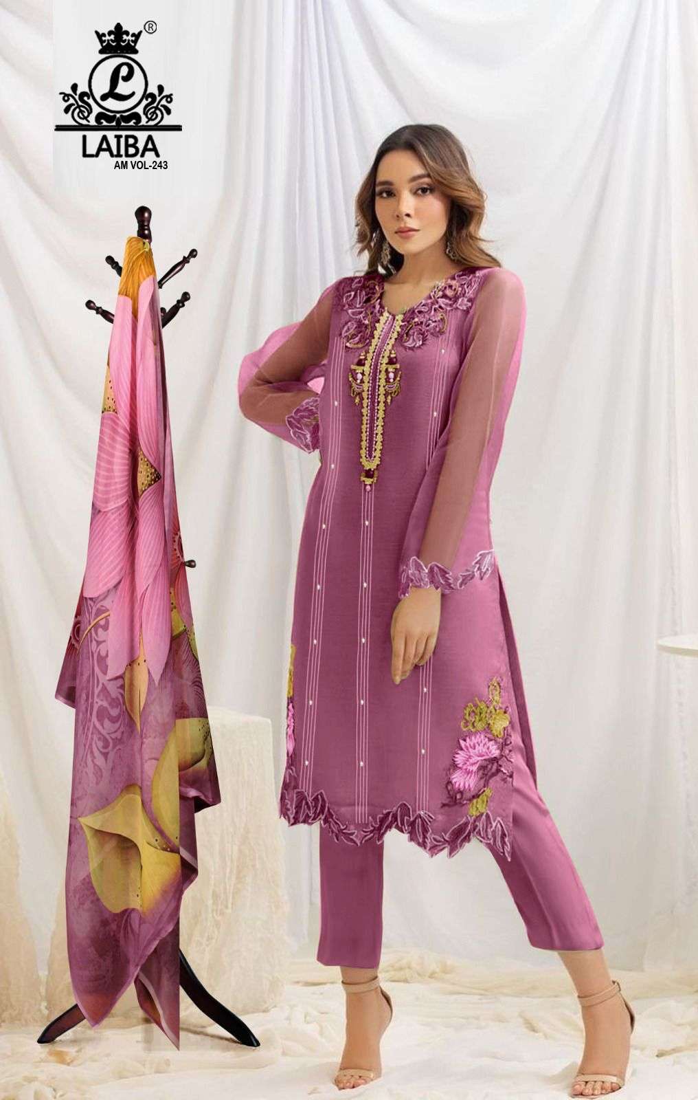 Laiba Am Vol 243 Organza Pakistani Suits Wholesale catalog