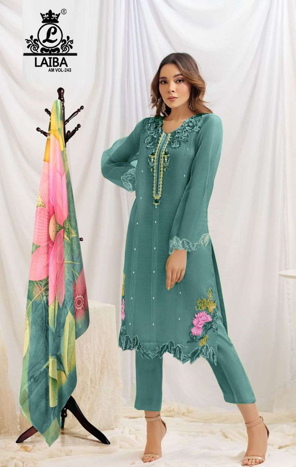 Laiba Am Vol 243 Organza Pakistani Suits Wholesale catalog