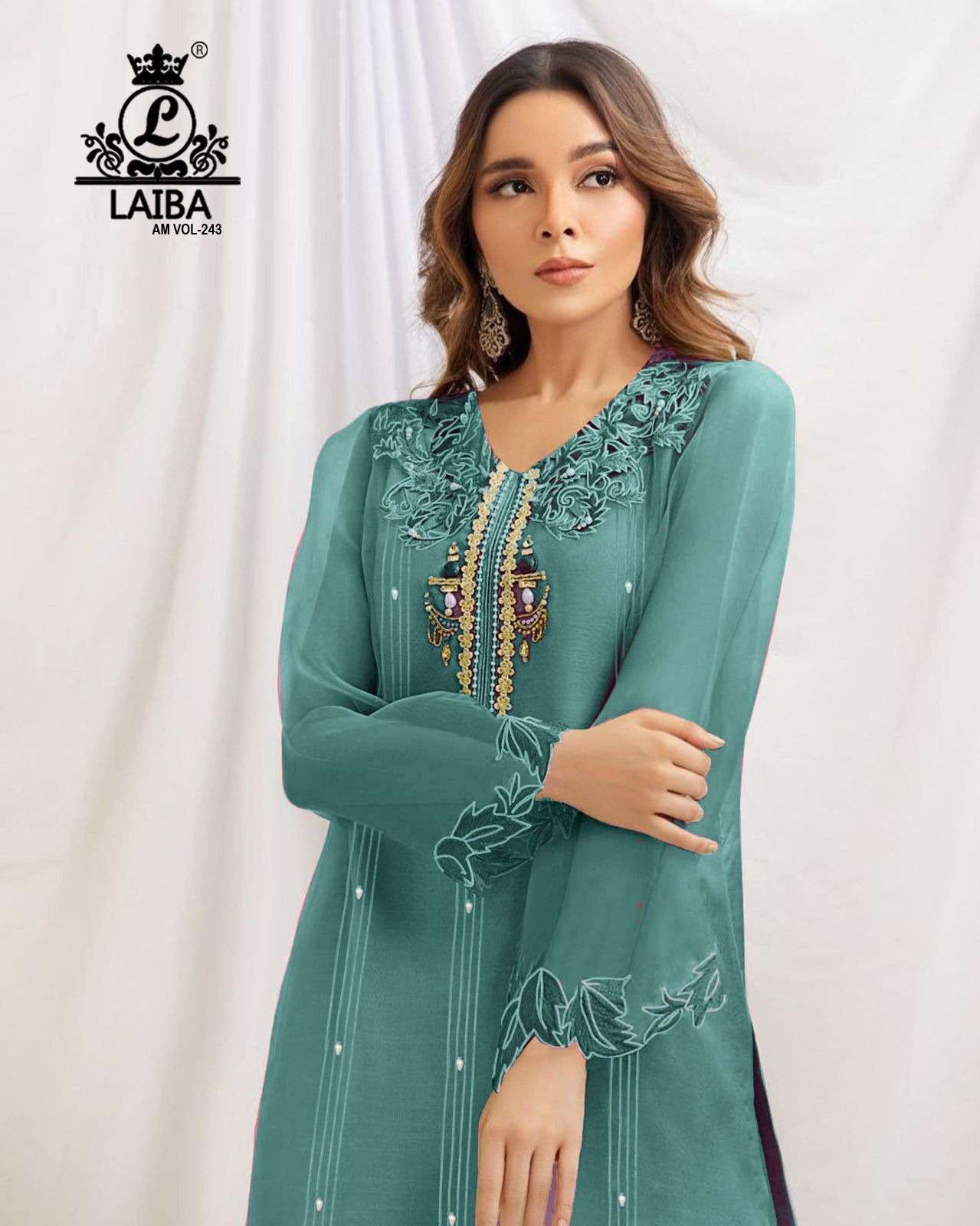 Laiba Am Vol 243 Organza Pakistani Suits Wholesale catalog