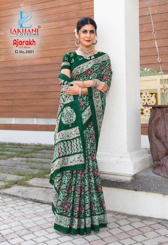 Lakhani Ajarakh Vol-2 – Cotton Saree -Wholesale Catalog 