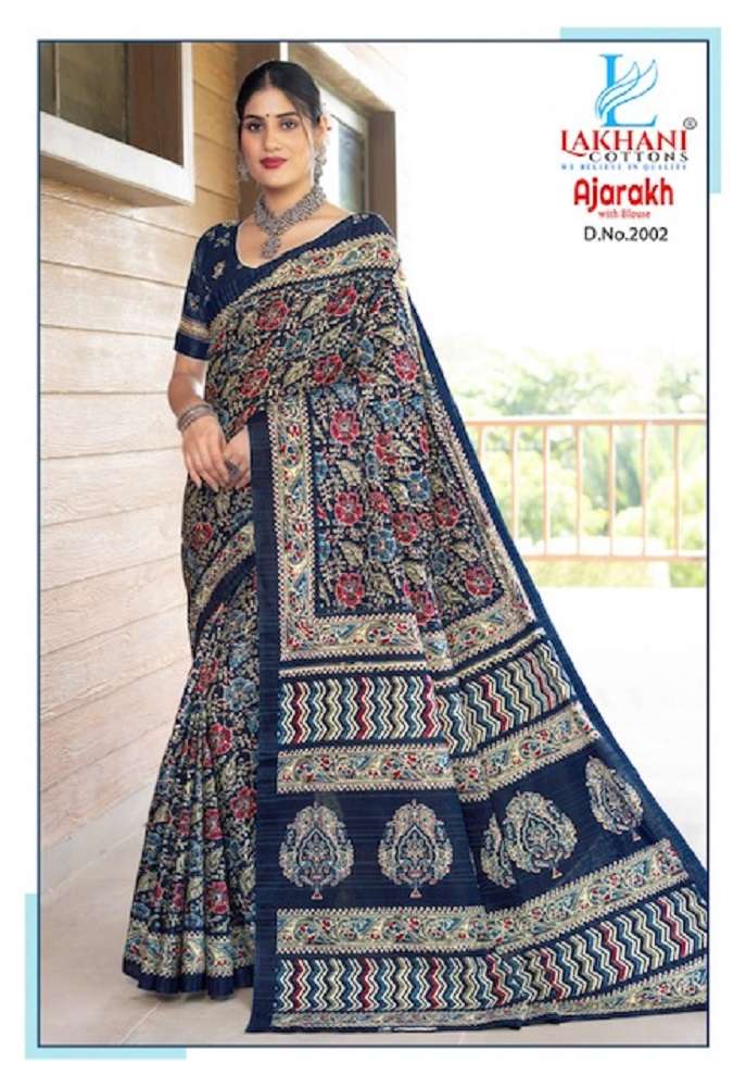 Lakhani Ajarakh Vol-2 – Cotton Saree -Wholesale Catalog 