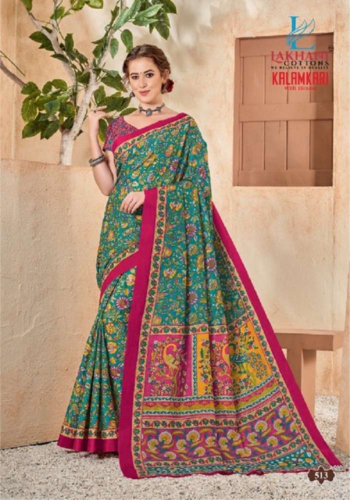 Lakhani Kalamkari Vol-5 -Cotton Saree -Wholesale Catalog