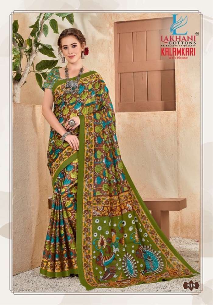 Lakhani Kalamkari Vol-5 -Cotton Saree -Wholesale Catalog