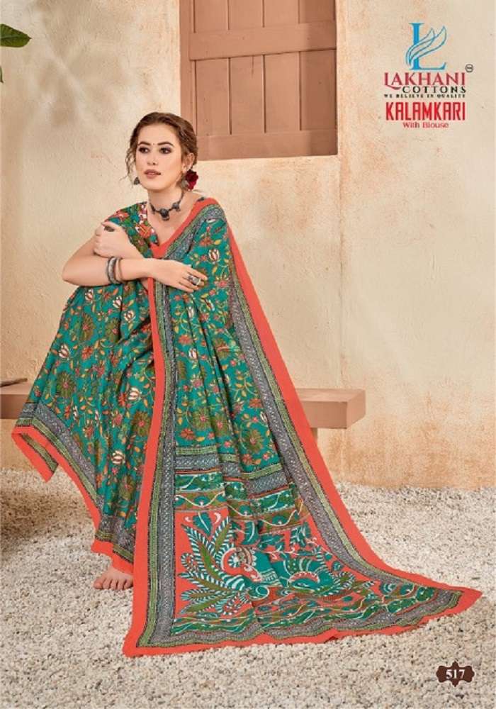 Lakhani Kalamkari Vol-5 -Cotton Saree -Wholesale Catalog